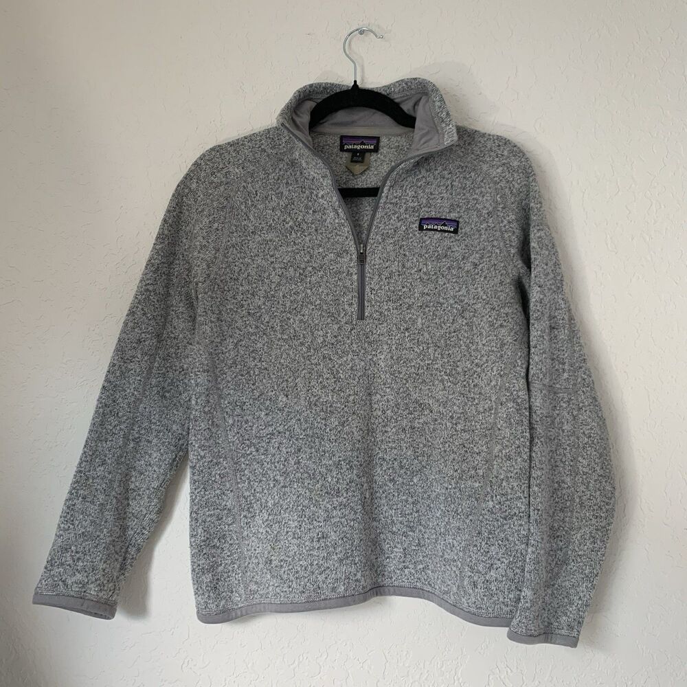 Patagonia Better Sweater Fleece 1/4 Zip Pullover Jacket Women S Gray Outdoor